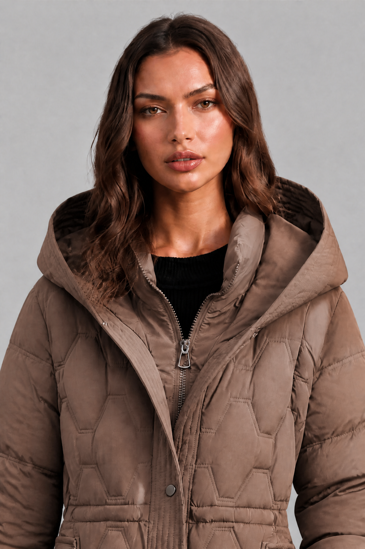 Lizza Longline Hooded Down Coat