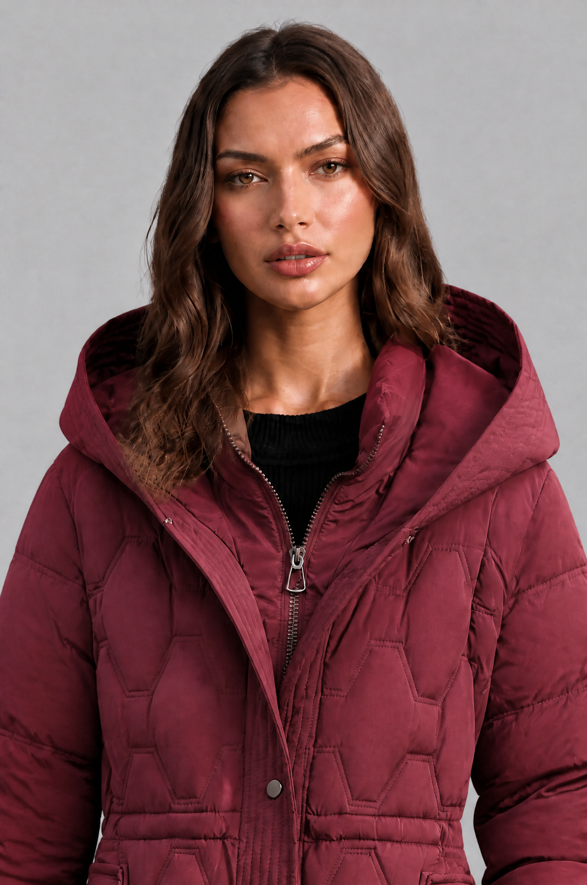 Lizza Longline Hooded Down Coat