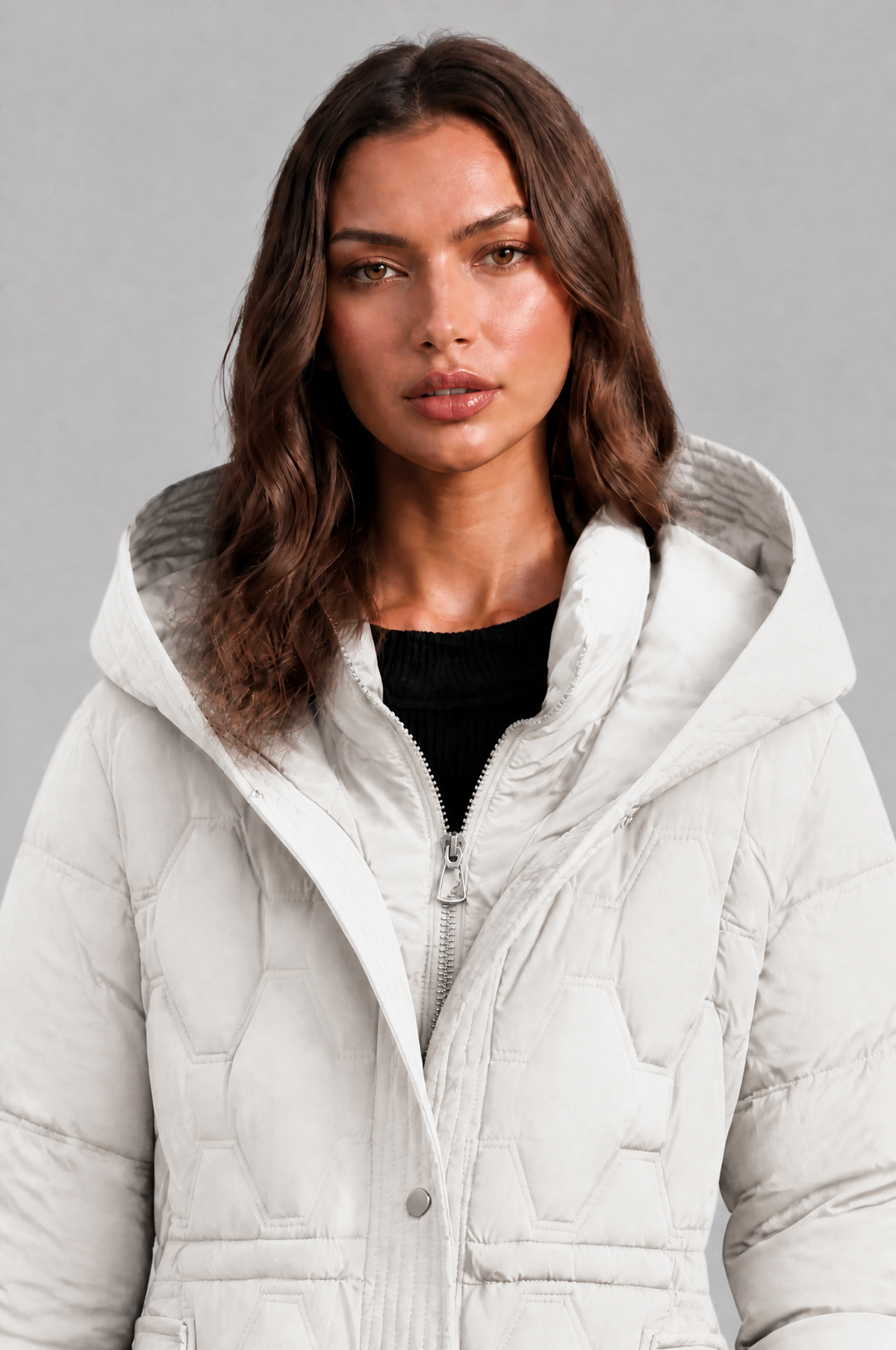 Lizza Longline Hooded Down Coat