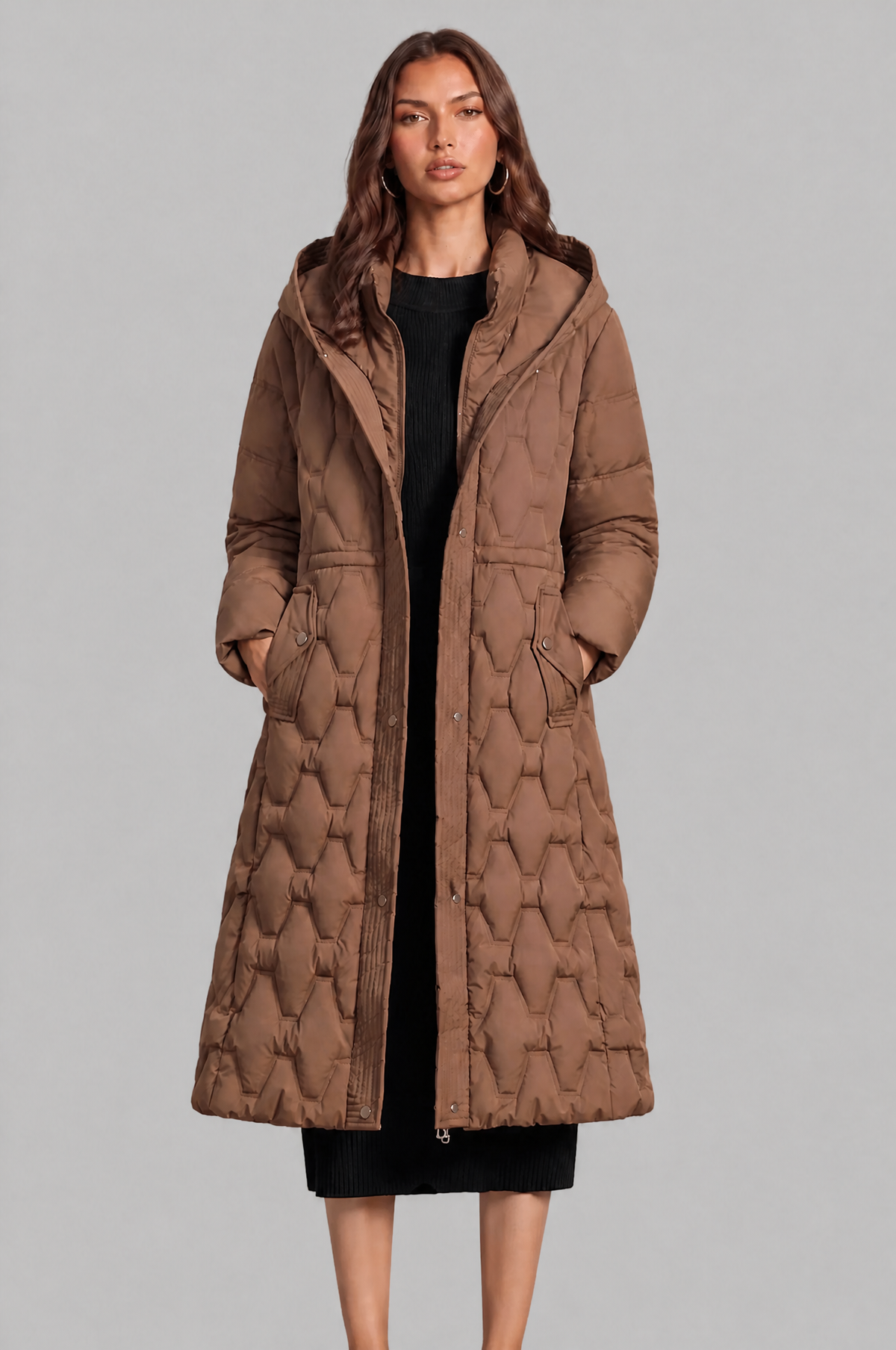 Lizza Longline Hooded Down Coat