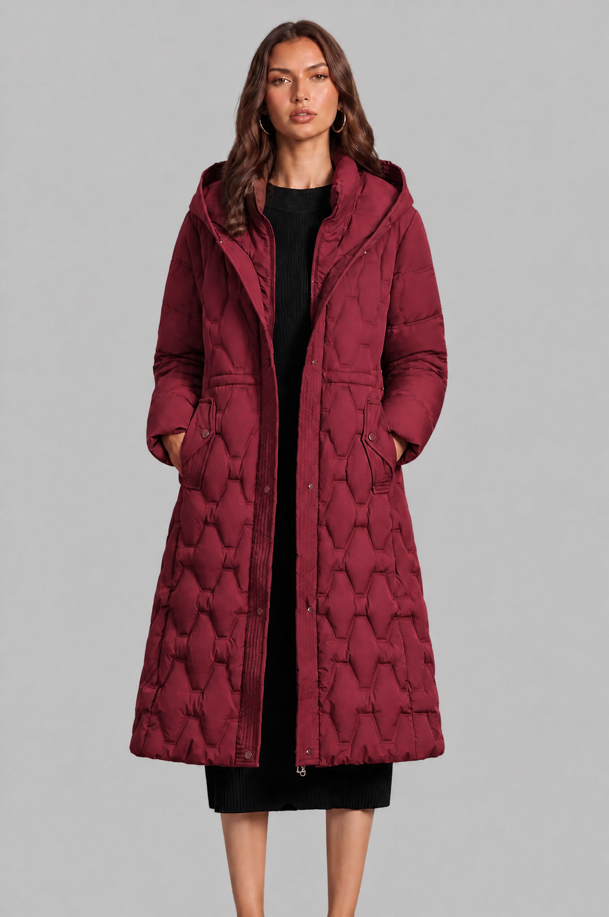 Lizza Longline Hooded Down Coat
