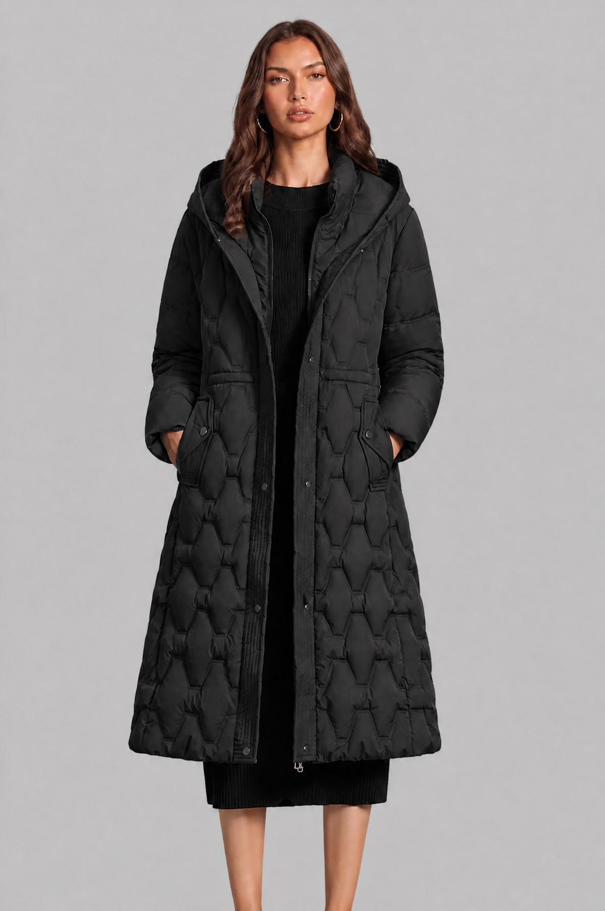 Lizza Longline Hooded Down Coat