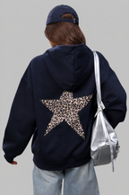 Leopard Star Back Print Hoodie