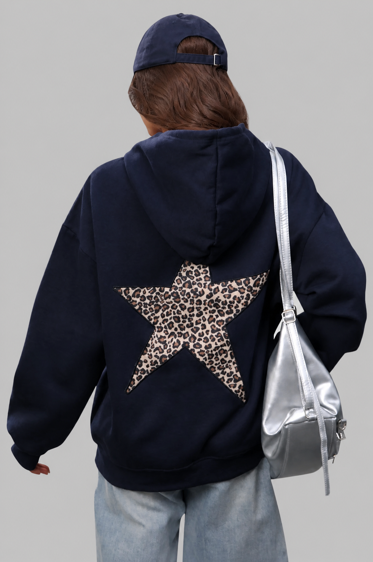 Leopard Star Back Print Hoodie
