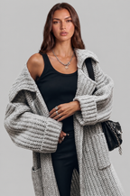 Zara Oversized Chunky Rib-Knit Longline Cardigan