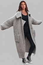 Zara Oversized Chunky Rib-Knit Longline Cardigan