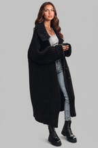 Zara Oversized Chunky Rib-Knit Longline Cardigan