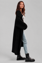 Zara Oversized Chunky Rib-Knit Longline Cardigan