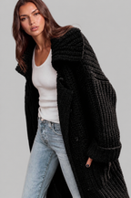 Zara Oversized Chunky Rib-Knit Longline Cardigan