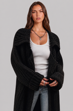 Zara Oversized Chunky Rib-Knit Longline Cardigan
