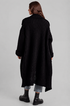 Zara Oversized Chunky Rib-Knit Longline Cardigan