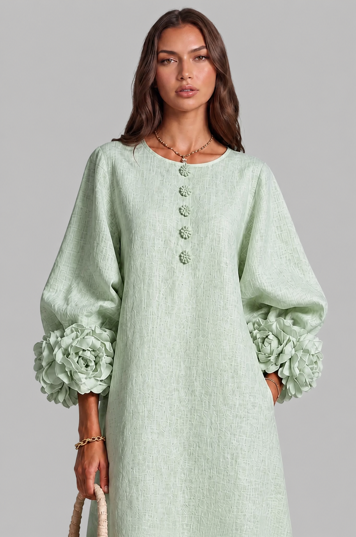 Rose Cuff Midi Dress
