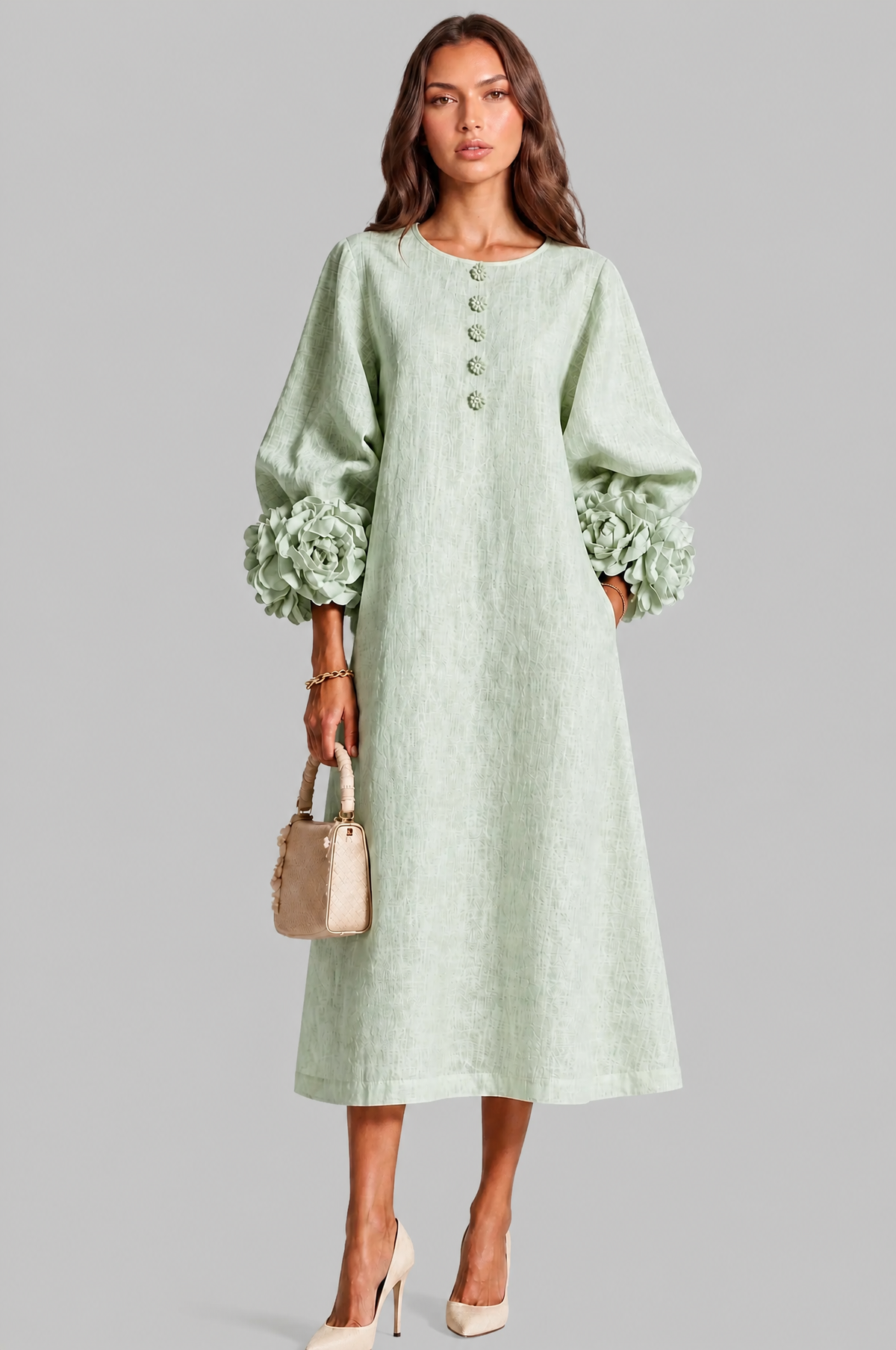 Rose Cuff Midi Dress