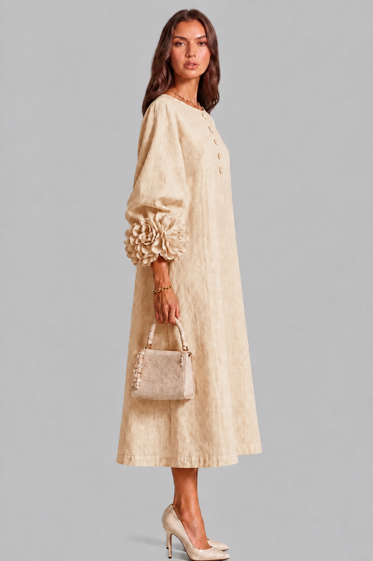 Rose Cuff Midi Dress