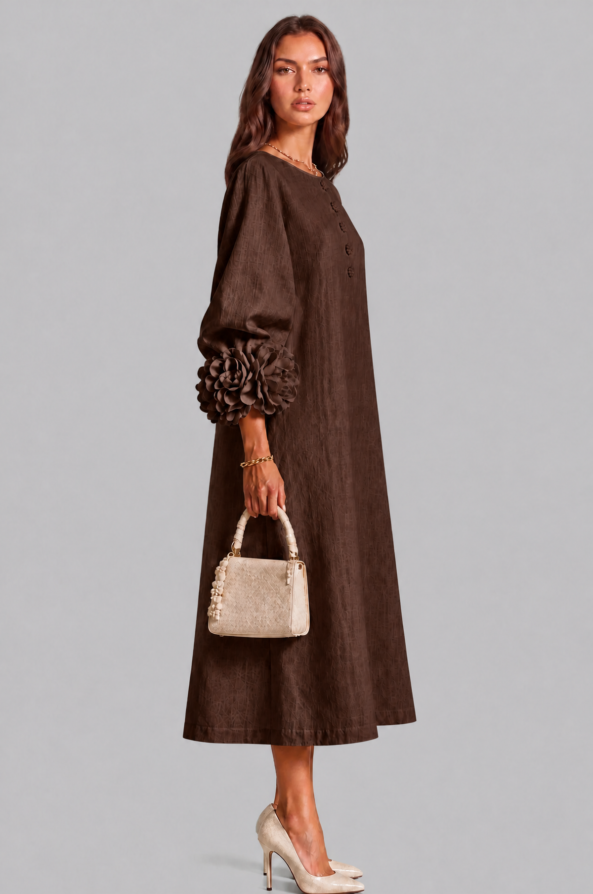 Rose Cuff Midi Dress