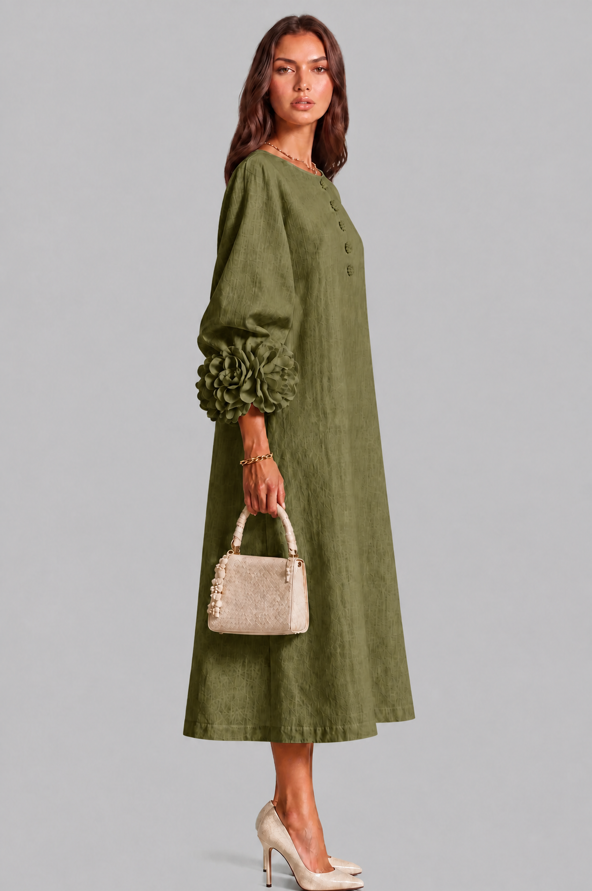 Rose Cuff Midi Dress