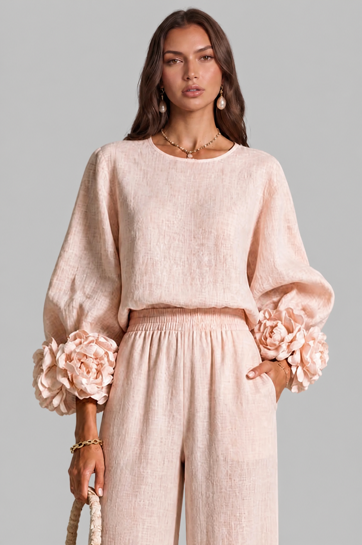 Rose Cuff Wide Leg Co Ord Set
