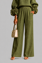 Rose Cuff Wide Leg Co Ord Set