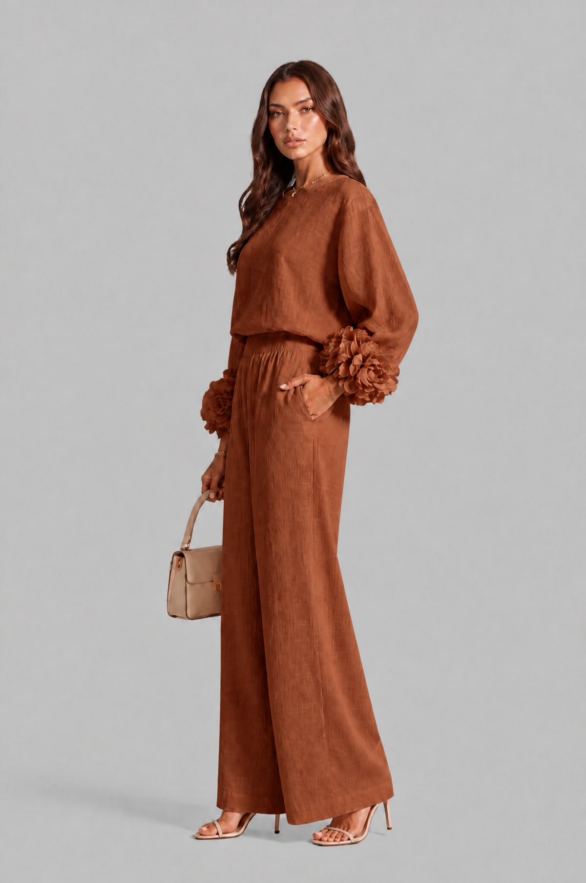 Rose Cuff Wide Leg Co Ord Set