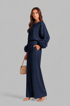 Rose Cuff Wide Leg Co Ord Set