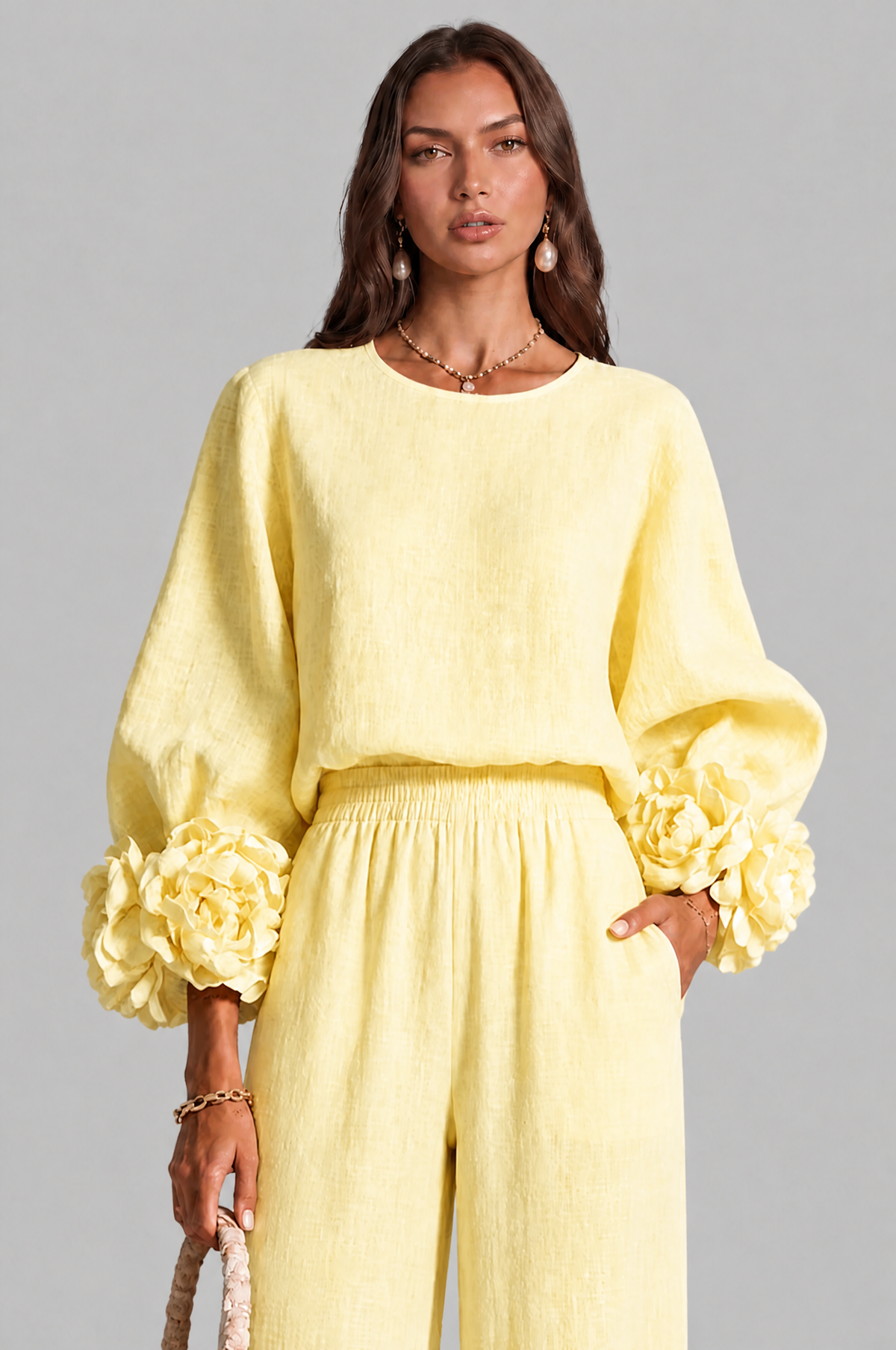 Rose Cuff Wide Leg Co Ord Set