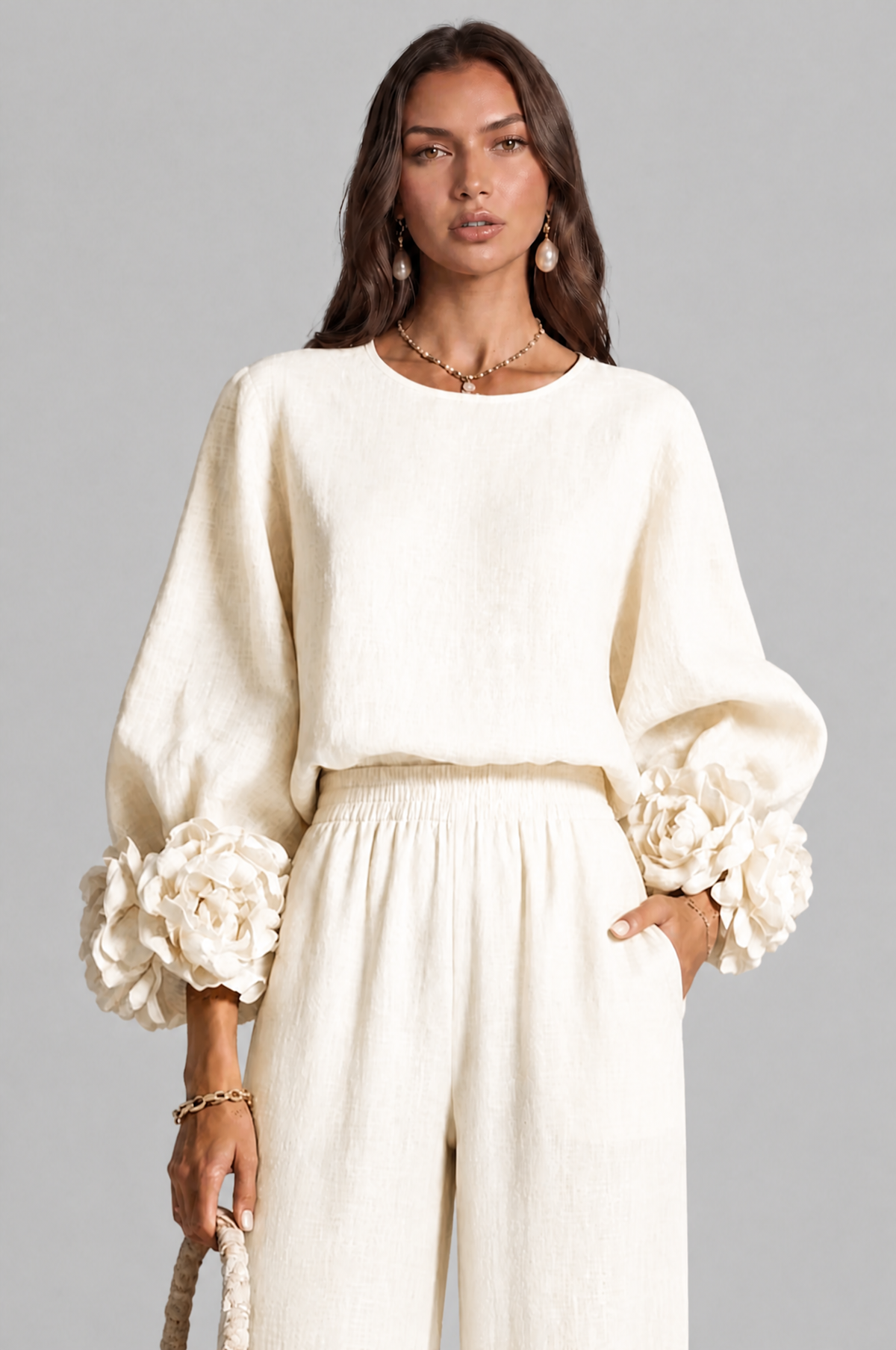 Rose Cuff Wide Leg Co Ord Set