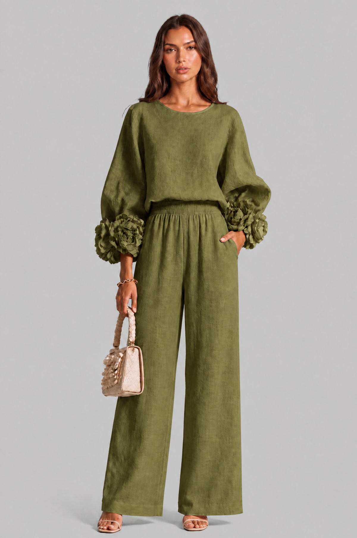 Rose Cuff Wide Leg Co Ord Set