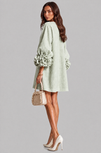 Rose Cuff Long Sleeve Mini Dress