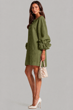 Rose Cuff Long Sleeve Mini Dress