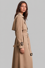 Long Double Breasted Trench Coat