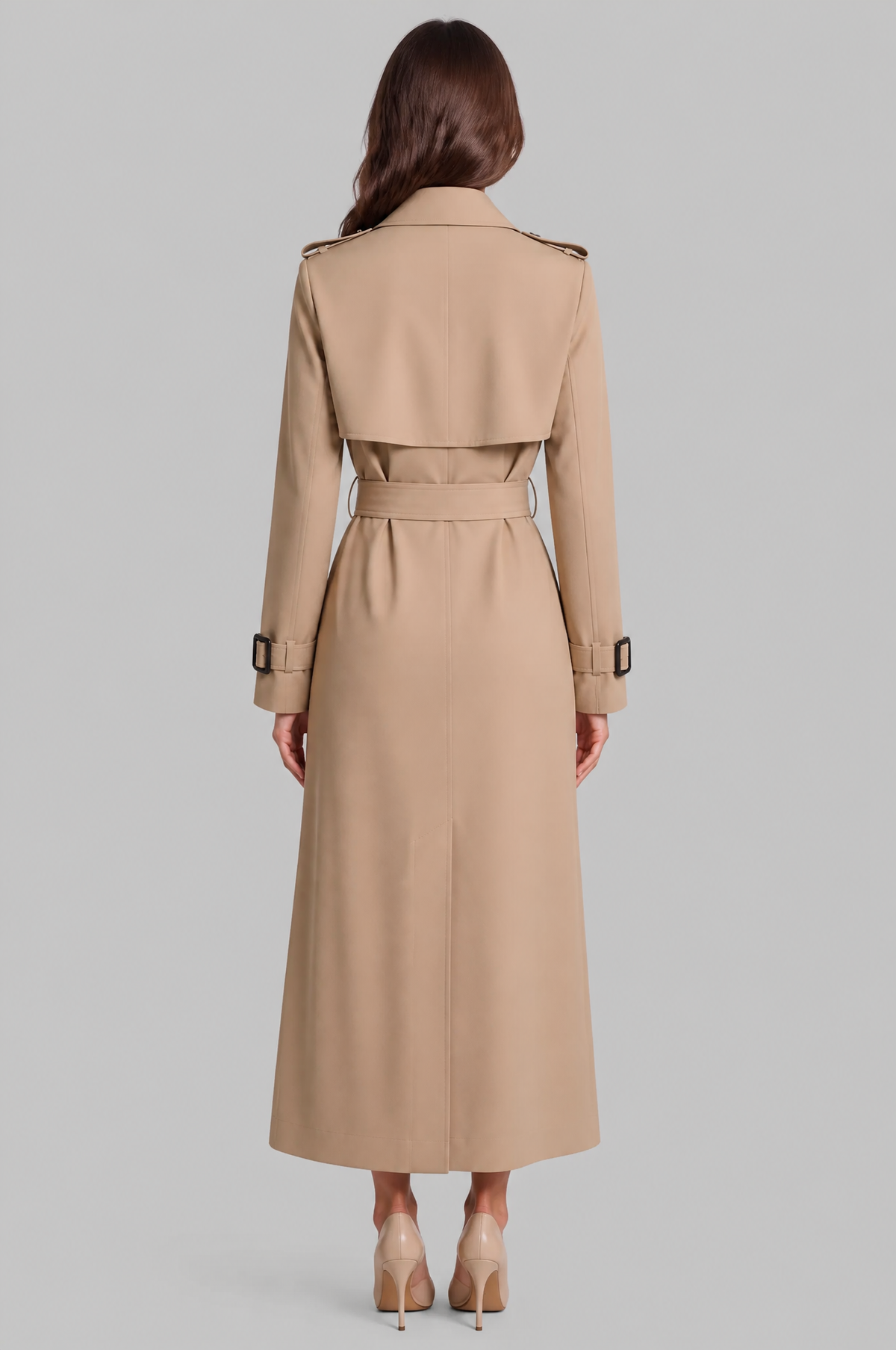 Long Double Breasted Trench Coat