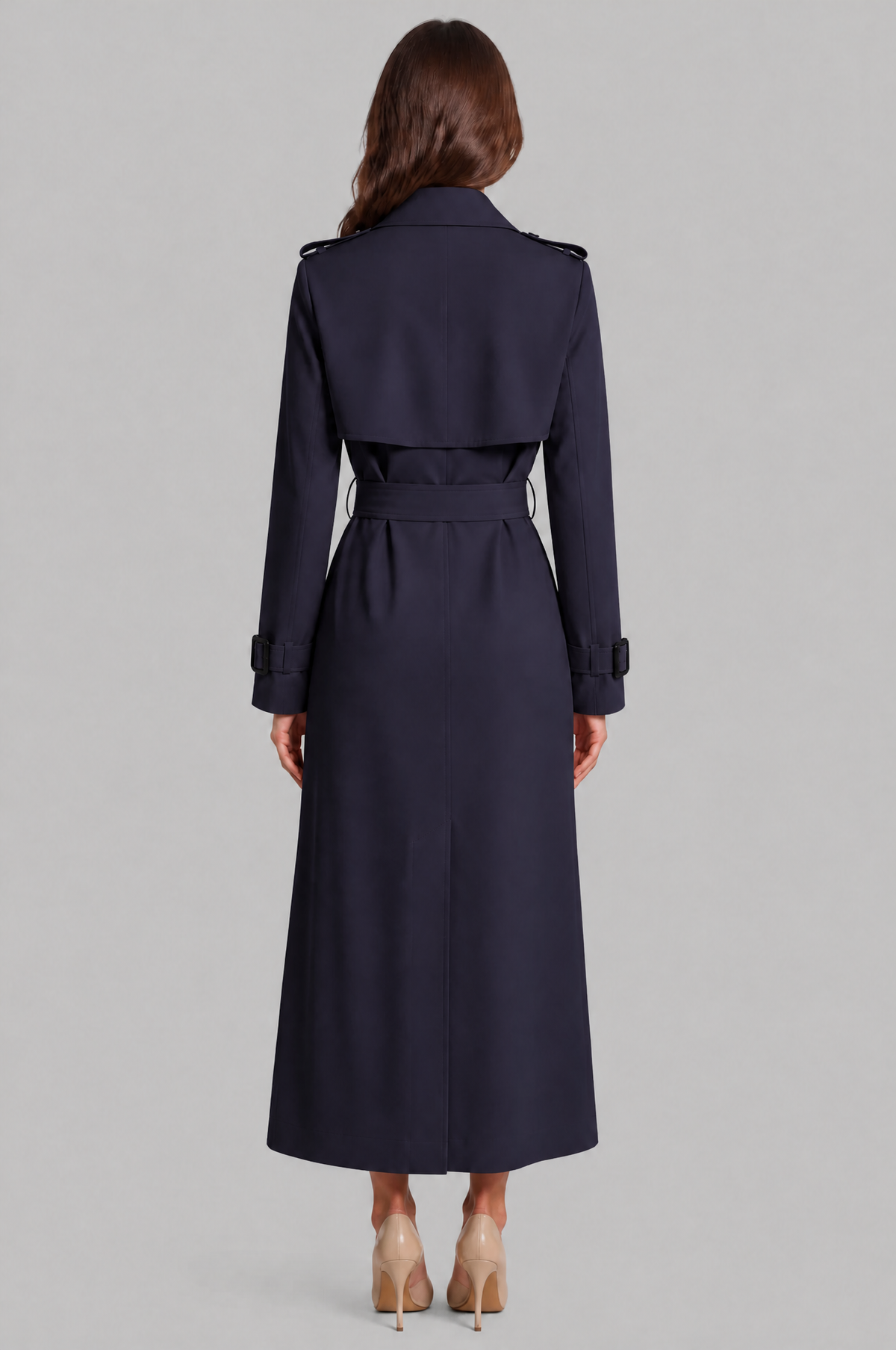 Long Double Breasted Trench Coat
