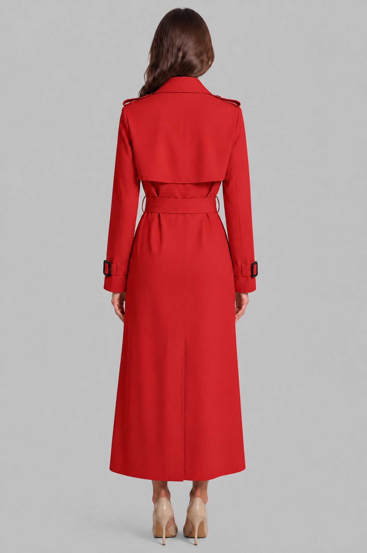 Long Double Breasted Trench Coat