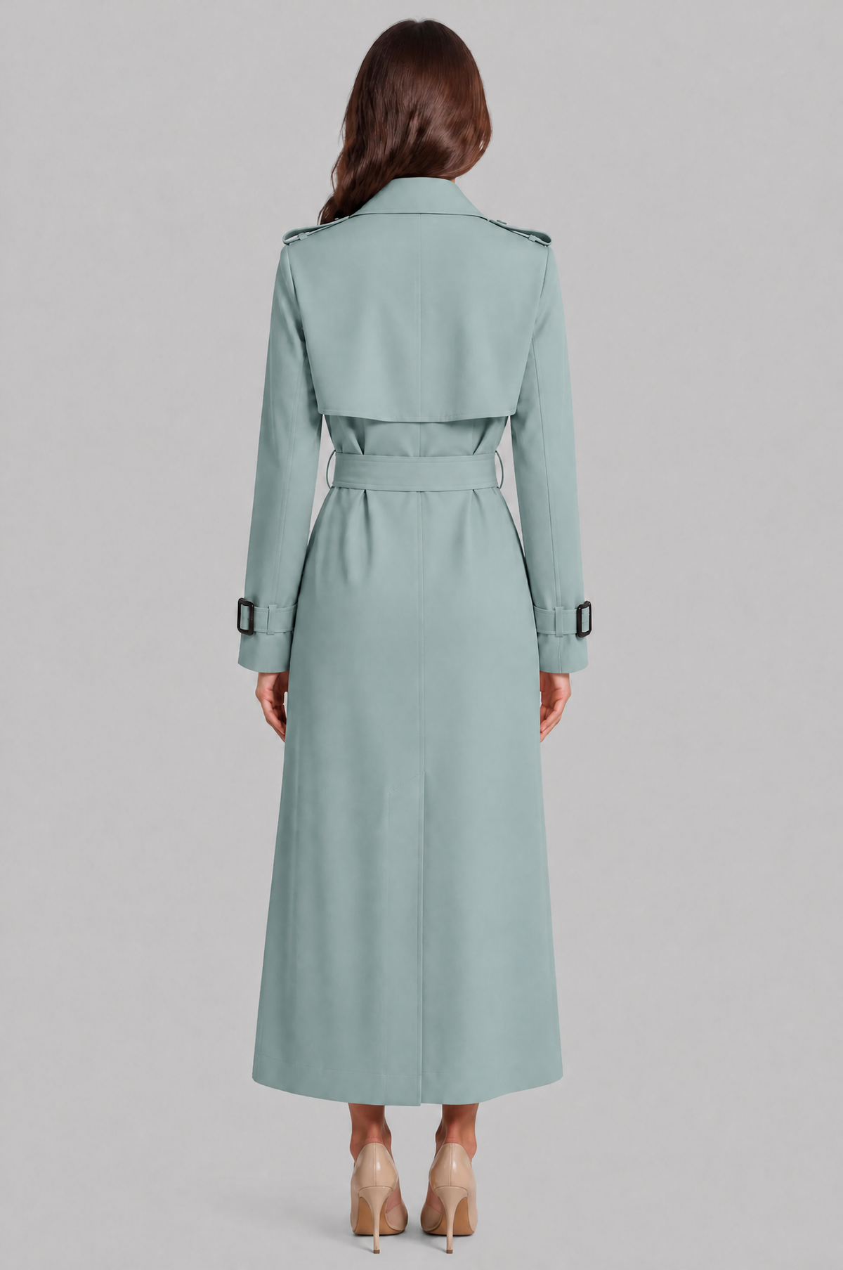 Long Double Breasted Trench Coat