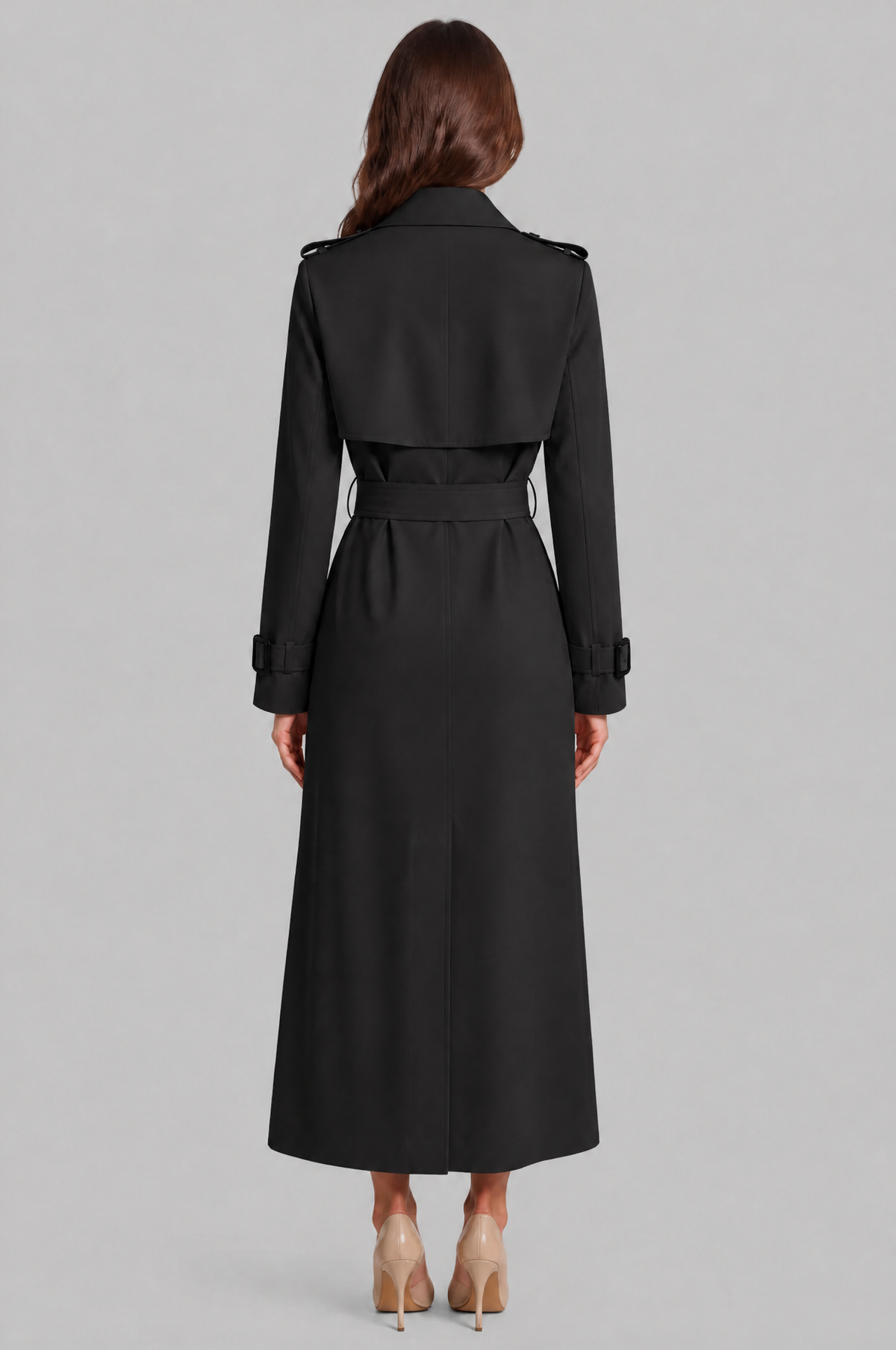 Long Double Breasted Trench Coat